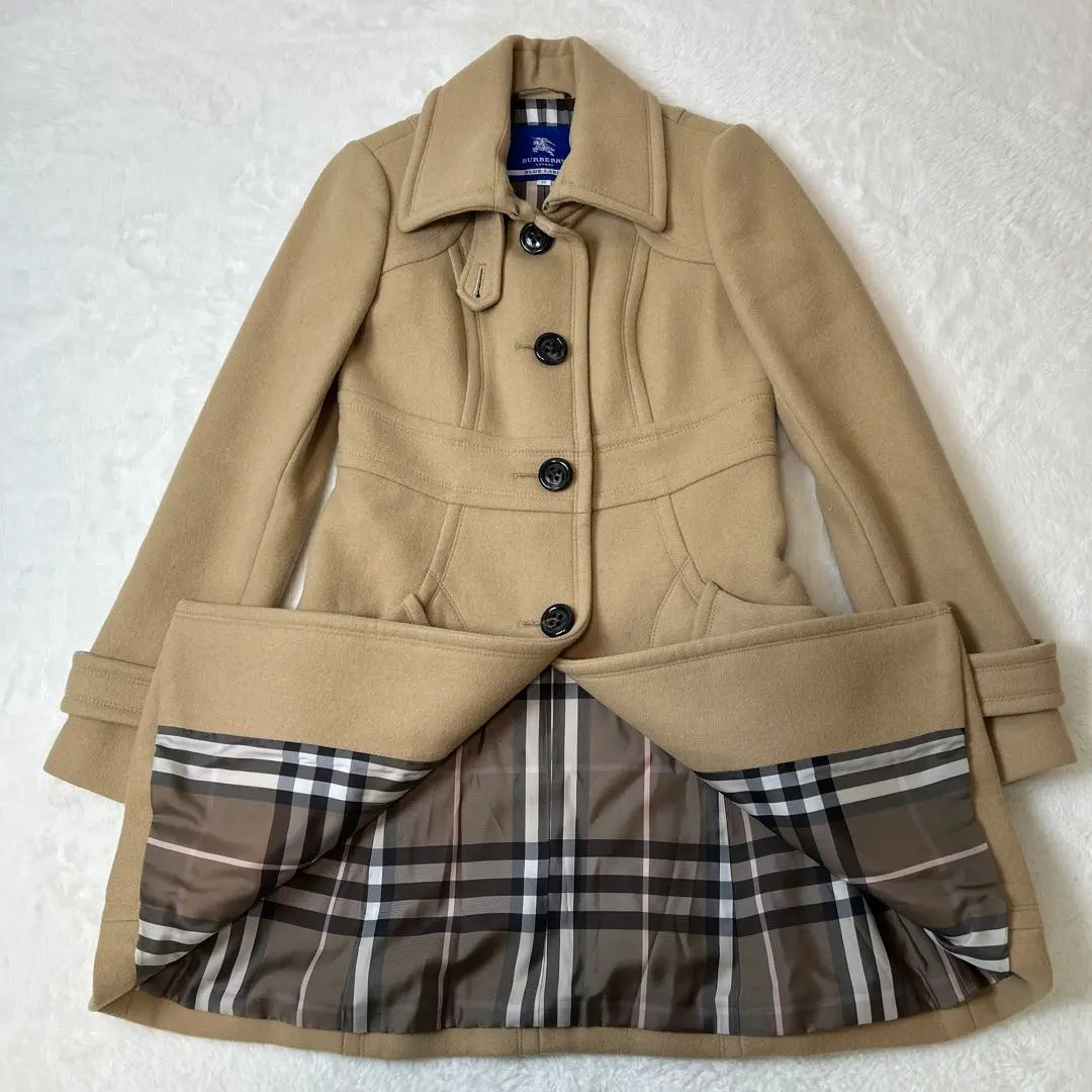 ✨Good condition✨ Burberry Blue Label Court Angola Nova Check Camel M | ✨美品✨　バーバリーブルーレーベル　コート　アンゴラ　ノバチェック　キャメル　M