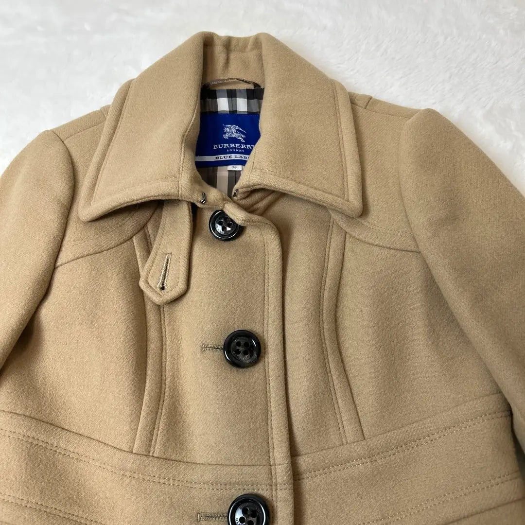 ✨Buen estado✨ Burberry Blue Label Court Angola Nova Check Camel M | ✨美品✨ バーバリーブルーレーベル コート アンゴラ ノバチェック キャメル M