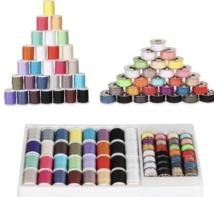 Bulk sale *32 sewing thread, 28 bobbins* Handmade sewing machine, hand sewing