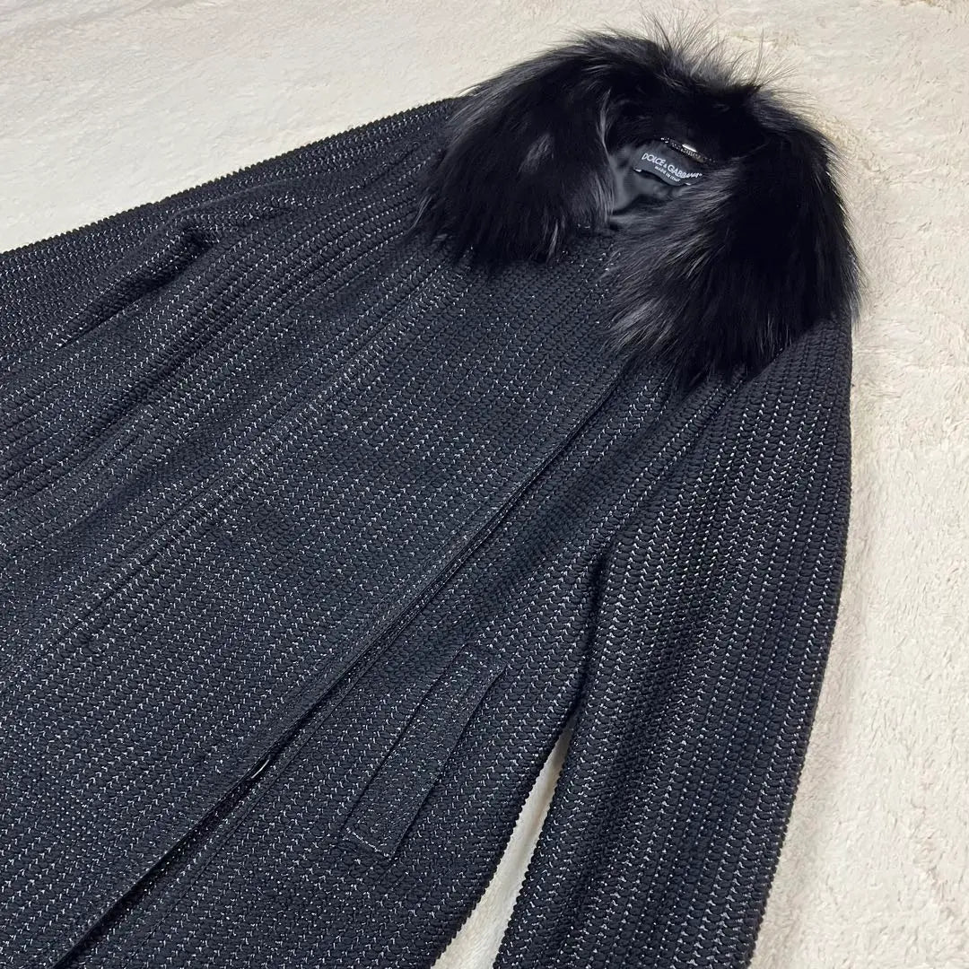 "Beauty" DOLCE & GABBANA Wool Coat Fur Black Size 38