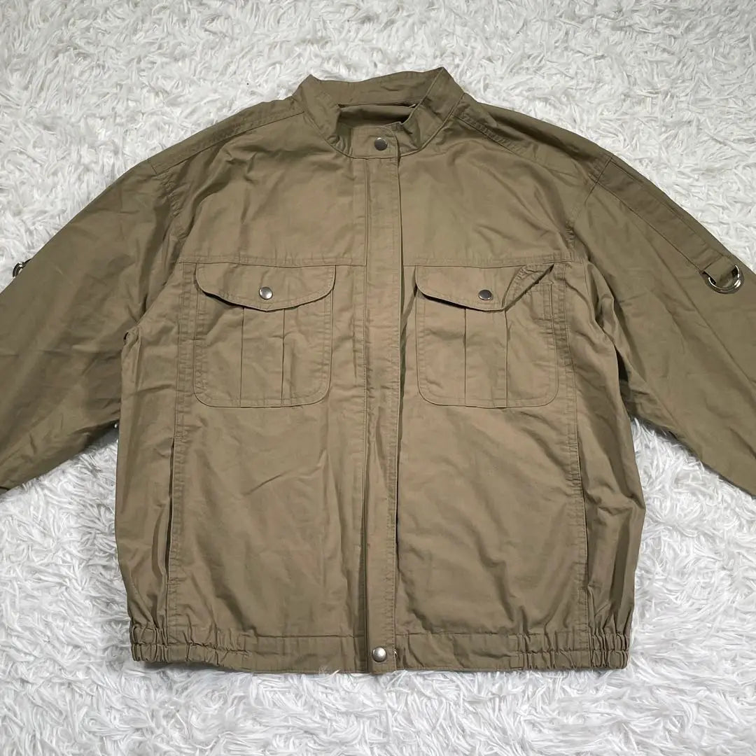 [Simple Life] Blouson, One Size, Khaki, Full Zip Jumper, Outerwear