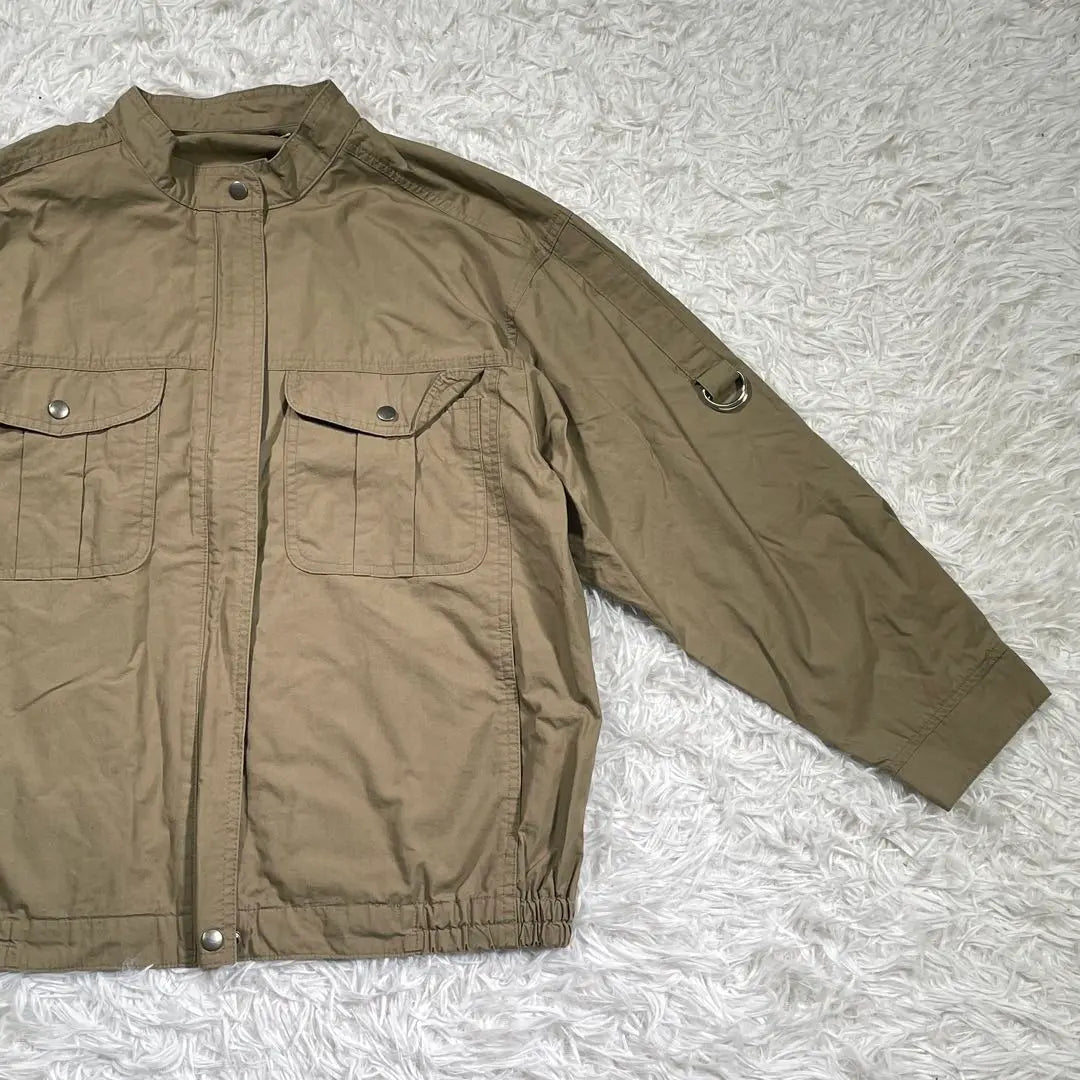 [Simple Life] Blouson, One Size, Khaki, Full Zip Jumper, Outerwear