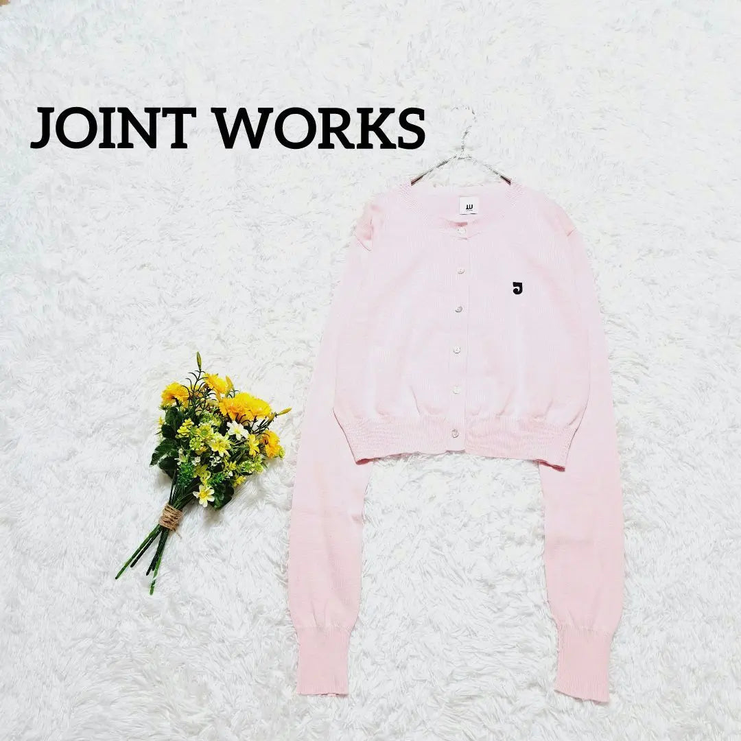 [Joint Works] Short Length Cardigan Pink One Point Bay Cruise | 【ジョイントワークス】ショート丈カーディガン　ピンク　ワンポイント　ベイクルーズ