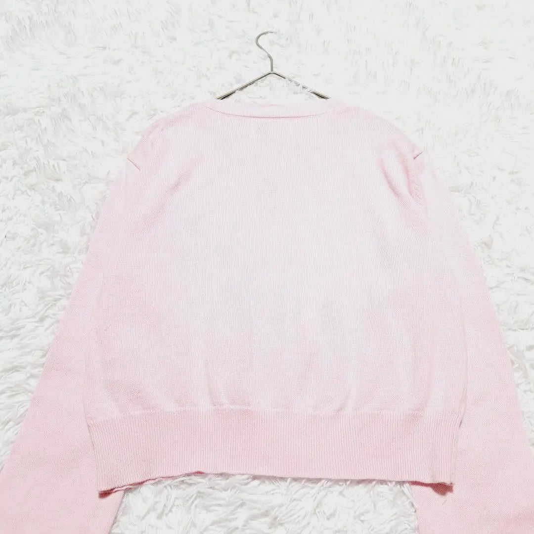 [Joint Works] Short Length Cardigan Pink One Point Bay Cruise | 【ジョイントワークス】ショート丈カーディガン　ピンク　ワンポイント　ベイクルーズ