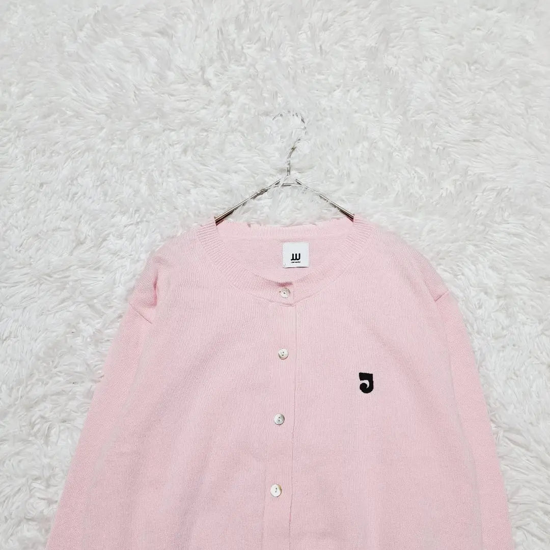 [Joint Works] Short Length Cardigan Pink One Point Bay Cruise | 【ジョイントワークス】ショート丈カーディガン　ピンク　ワンポイント　ベイクルーズ