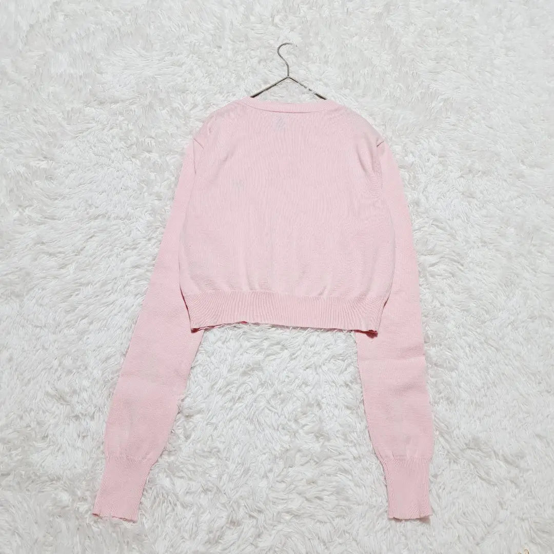 [Joint Works] Short Length Cardigan Pink One Point Bay Cruise | 【ジョイントワークス】ショート丈カーディガン　ピンク　ワンポイント　ベイクルーズ