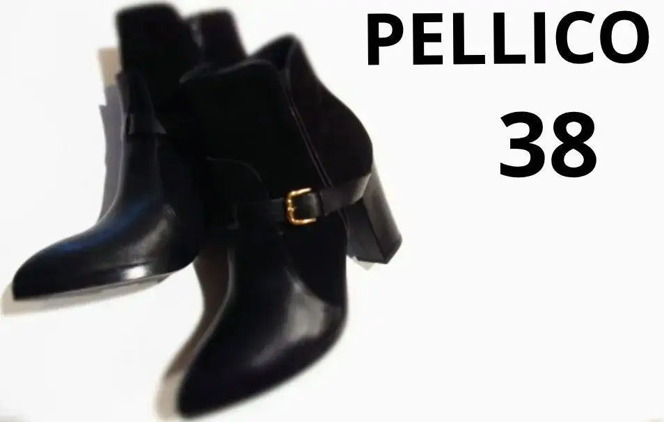 Good condition★PELLICO boots size 38 black chunky heel