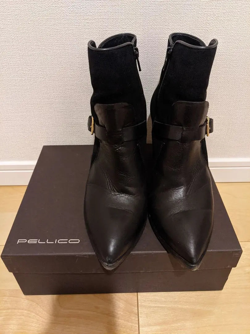 Good condition★PELLICO boots size 38 black chunky heel