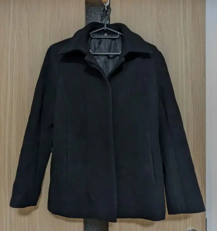 ru black coat with 100% wool belt