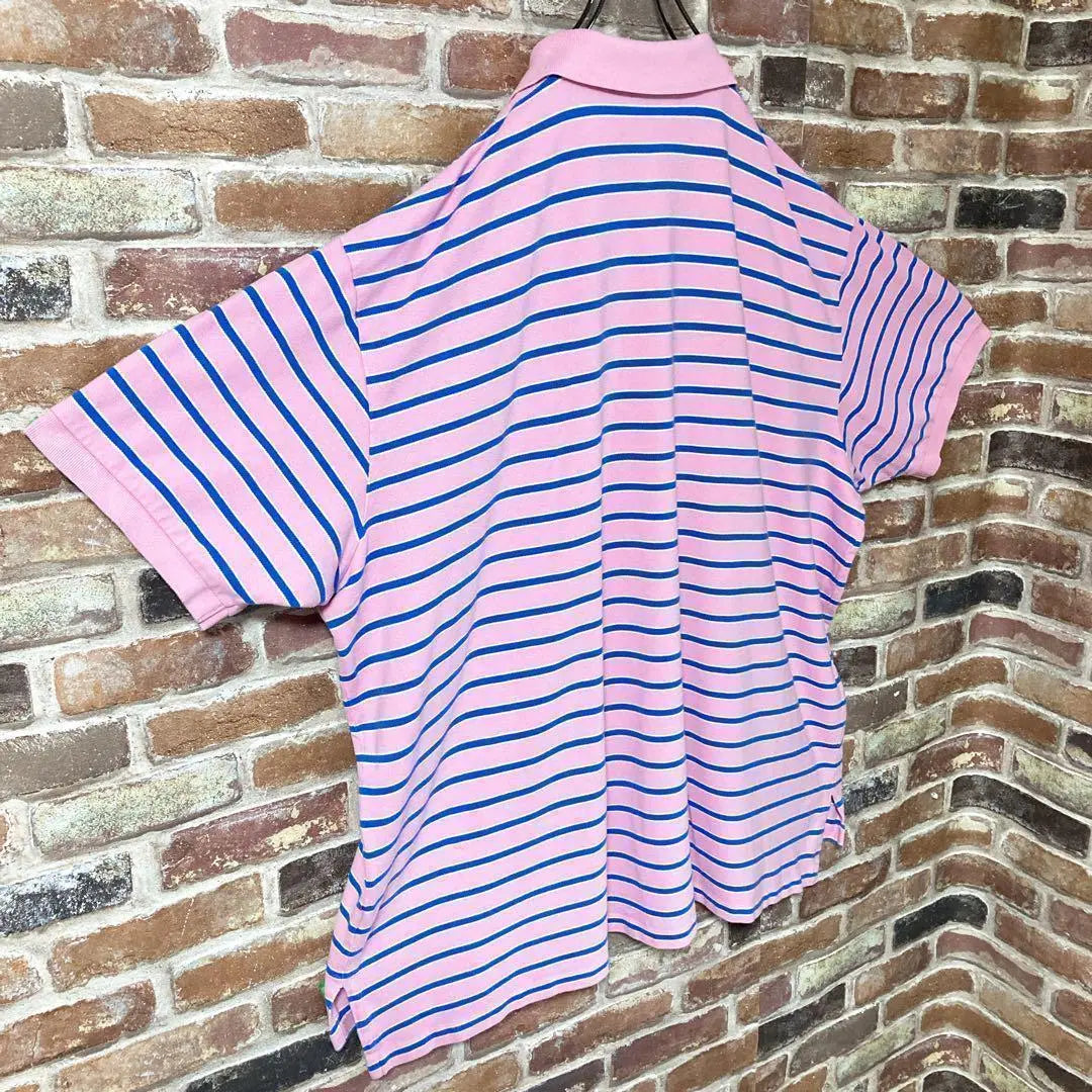 [Rare] Polo Vir Ralph Lauren Polo Shirt Striped Embroidered Pony Logo 4XL