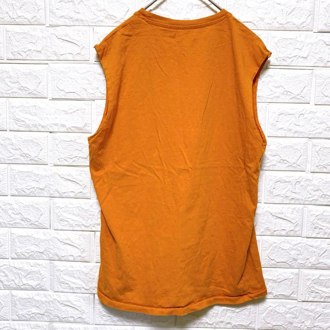 Superman Tank Top Orange M Size 100% Cotton Made in Portugal