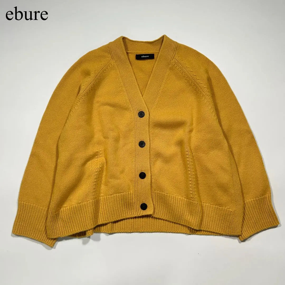 [Good condition] ebure 100% cashmere cardigan yellow casual