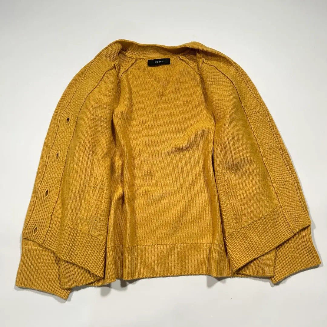 [Good condition] ebure 100% cashmere cardigan yellow casual