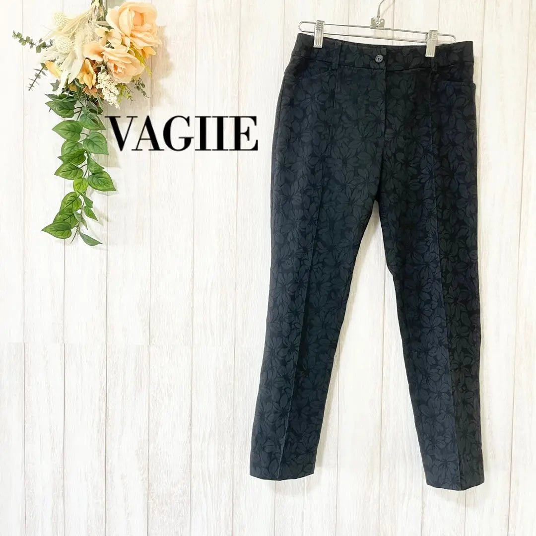 ♦VAGIIE♦Estampado integral, estampado floral, prensado central, pantalones rectos/elásticos (36) | ♦VAGIIE♦総柄 花柄 センタープレス ストレートパンツ/ストレッチ〈36〉