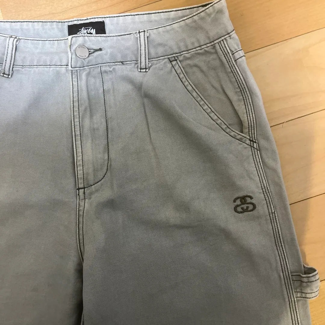 Pantalones de trabajo Stüssy talla 32, pantalones de pintor grises