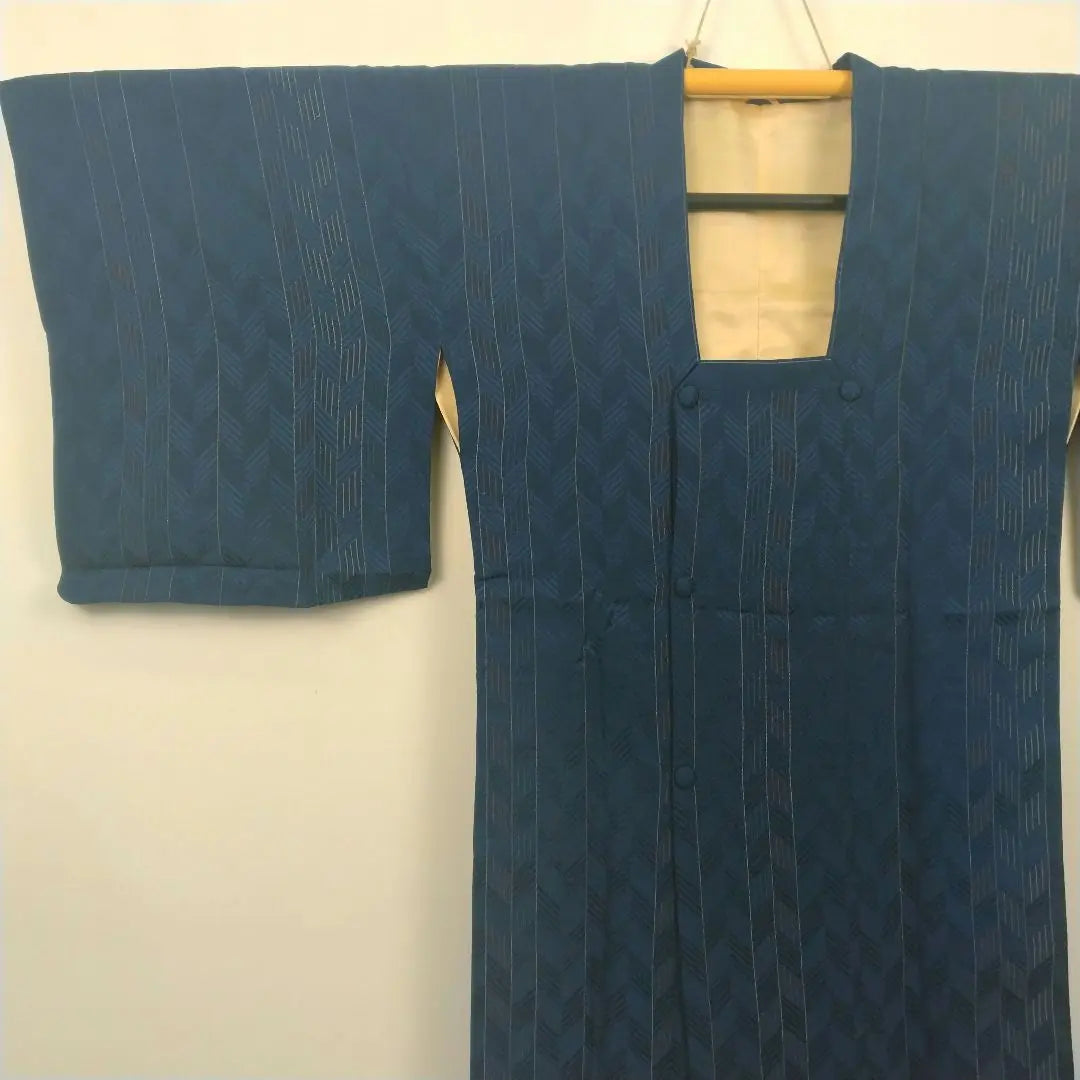 [Extremely beautiful] Long length Michiyuki coat, pure silk, length 95, sleeve length 64, blue, blue