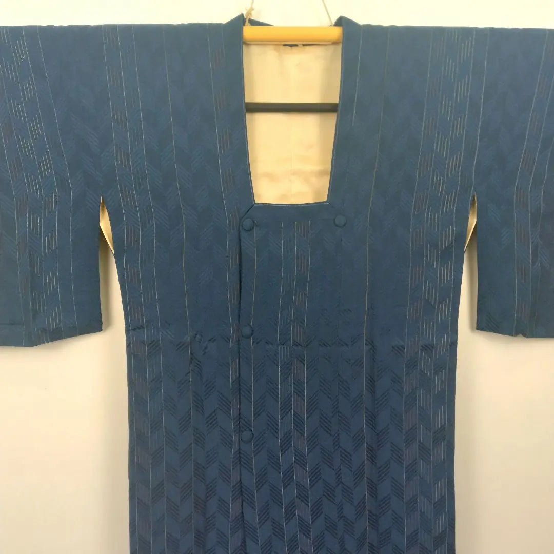 [Extremely beautiful] Long length Michiyuki coat, pure silk, length 95, sleeve length 64, blue, blue