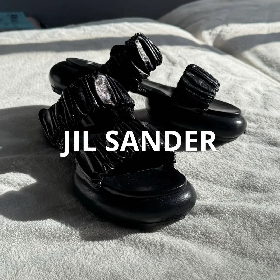 ¡Hermosos productos usados ​​solo una vez! Sandalias abiertas JIL SANDER de piel | 一度のみ使用の美品！ 裏張り済み JIL SANDER レザーサンダル