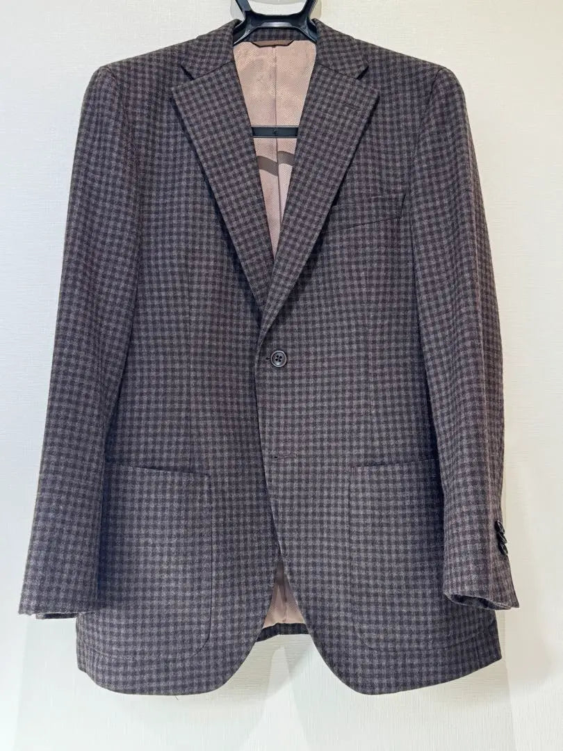 [Final ❗️List price over 60,000 yen❗️] Brown checkered jacket | 【最終❗️定価6万以上❗️】ブラウンチェック柄　ジャケット