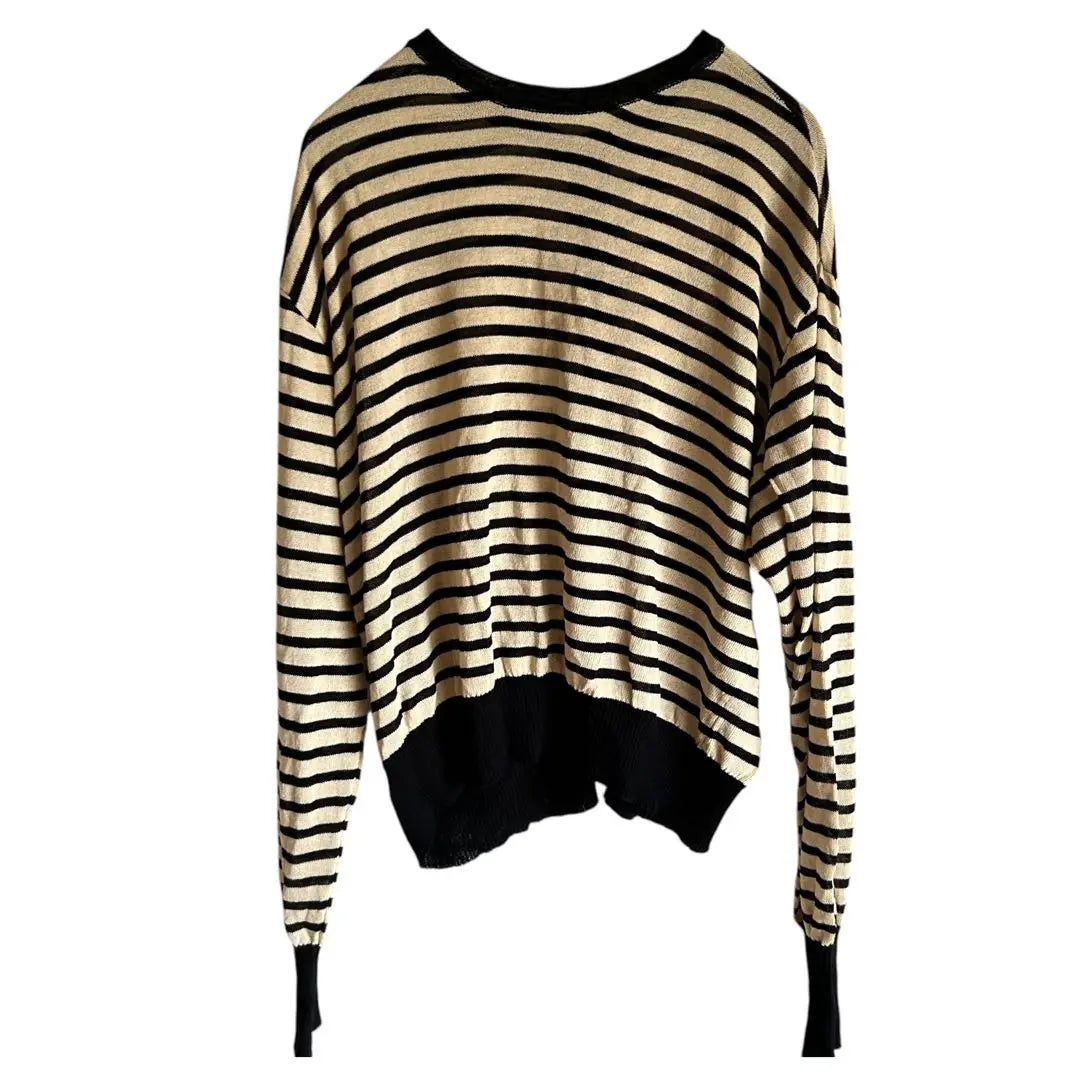 Liedy Women's Cardigan Border Top Thin Gold Button Simple Black