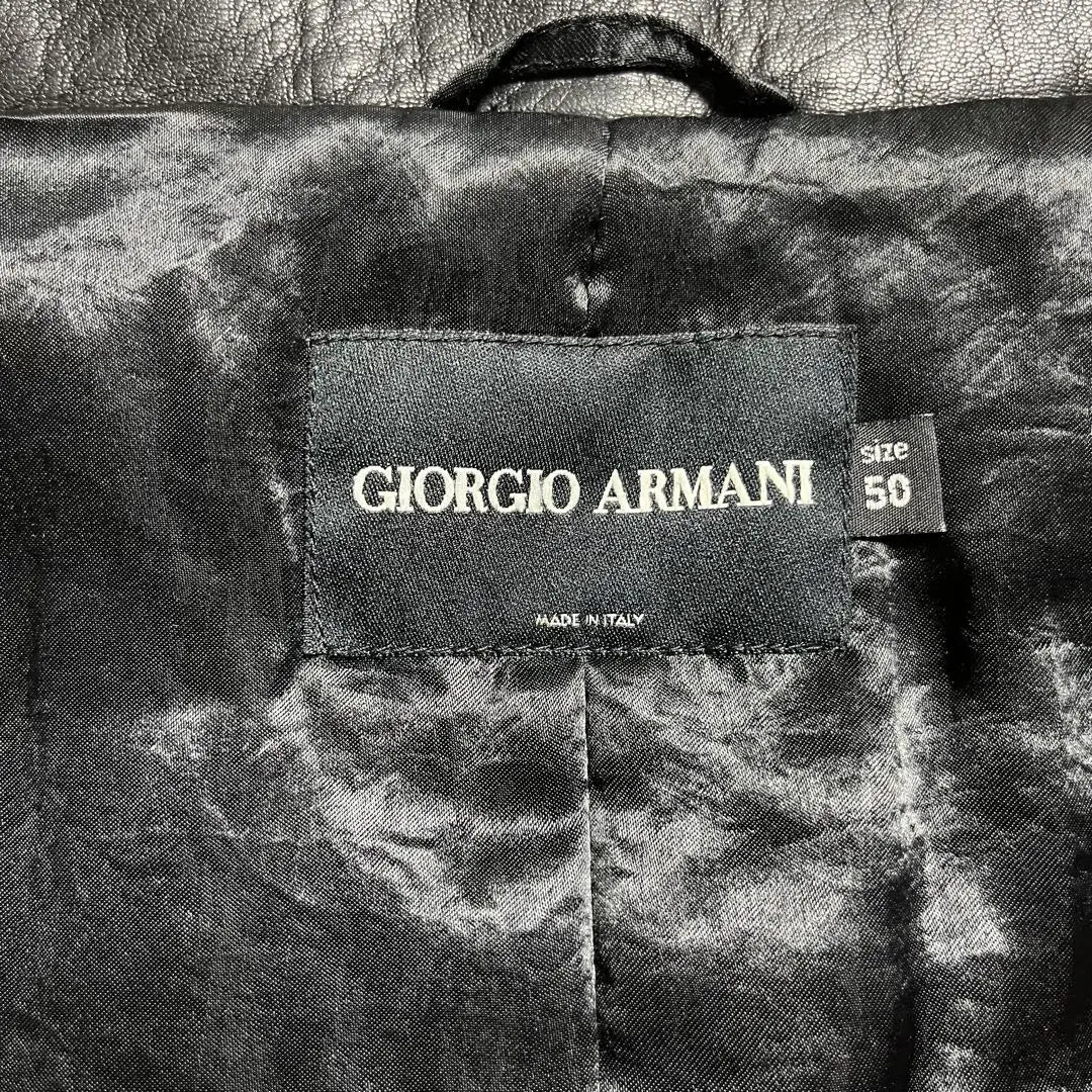 [Beauty] GIORGIO ARMANI ☆ Lamb Leather Coat ☆ Black Tag ☆ Black ☆ L ☆