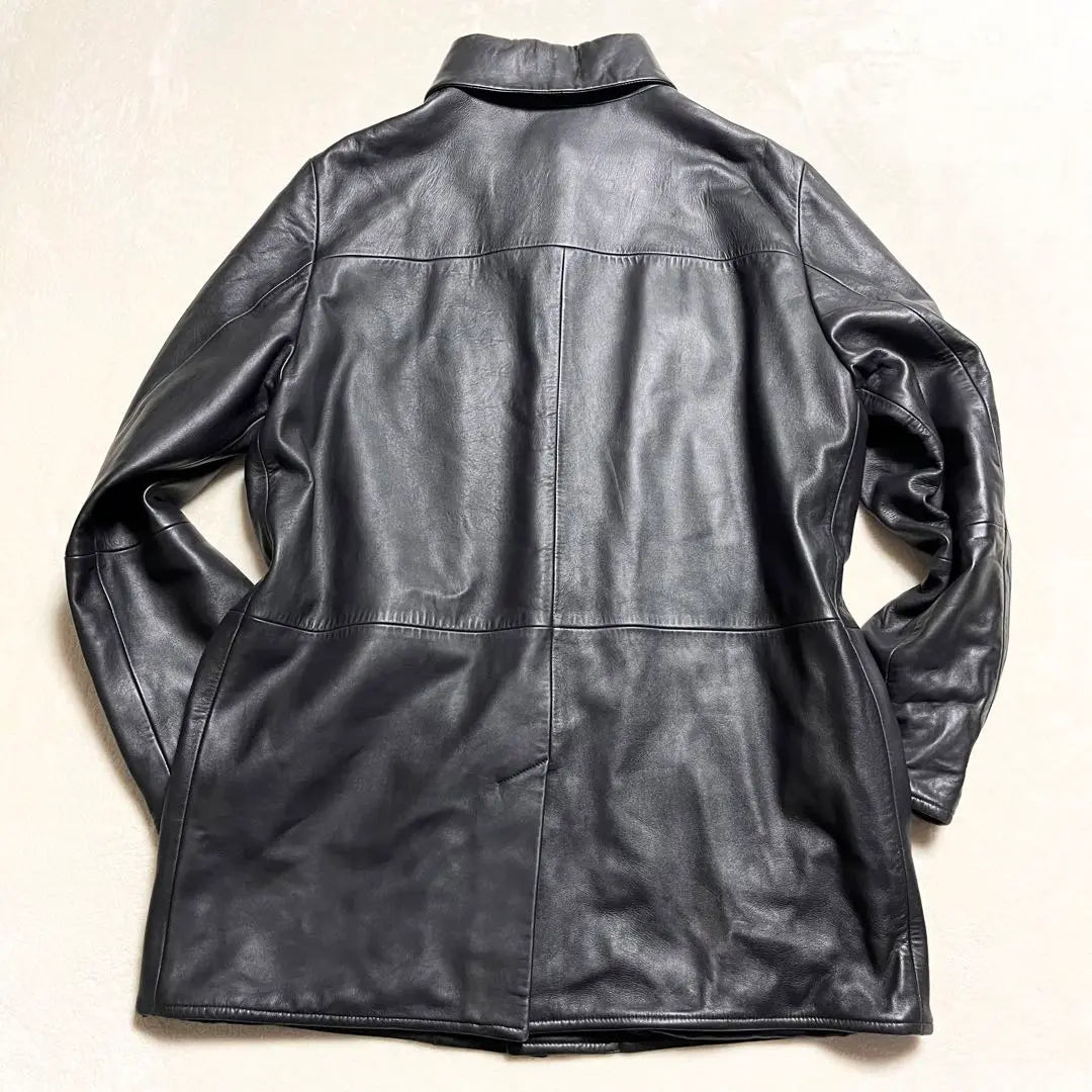 [Beauty] GIORGIO ARMANI ☆ Lamb Leather Coat ☆ Black Tag ☆ Black ☆ L ☆