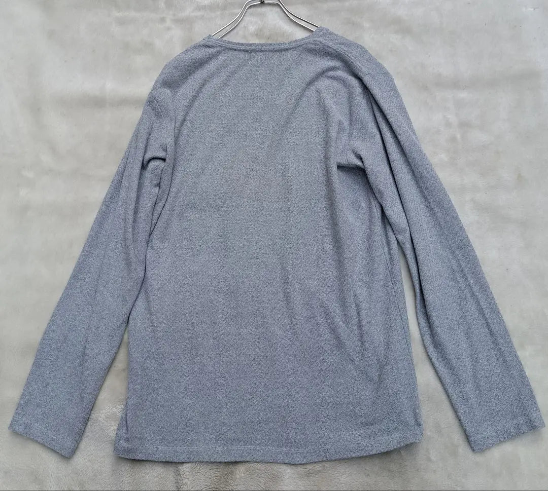 TK Takemo Kikuchi Cotton Mixed Cut Saw Gray V Neck Long Sleeve L Men | TK タケオキクチ　コットン混カットソー　グレー Vネック 長袖　L　メンズ