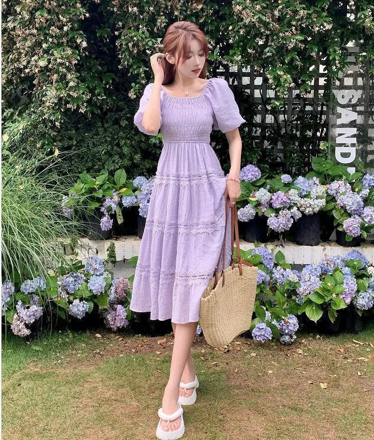 [Last 1] Large size women's dress, off-shoulder summer, autumn, new, short sleeves