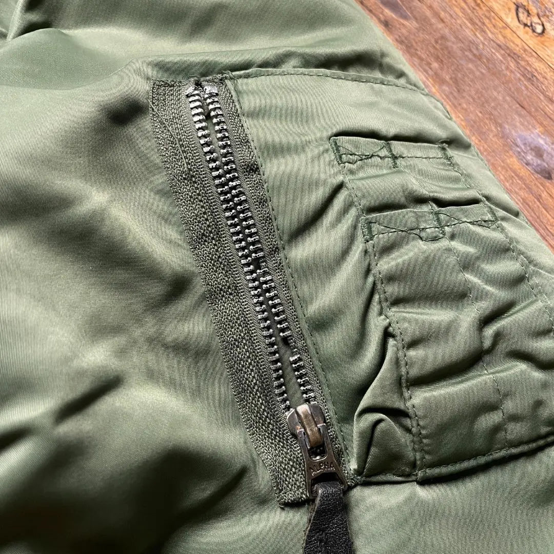 MA-1 Flight Jacket L Green Green Olive Khaki Embroidery Dragon Dragon MA1 Old clothes | MA-1フライトジャケットl緑グリーンオリーブカーキ刺繍竜龍ドラゴンma1古着