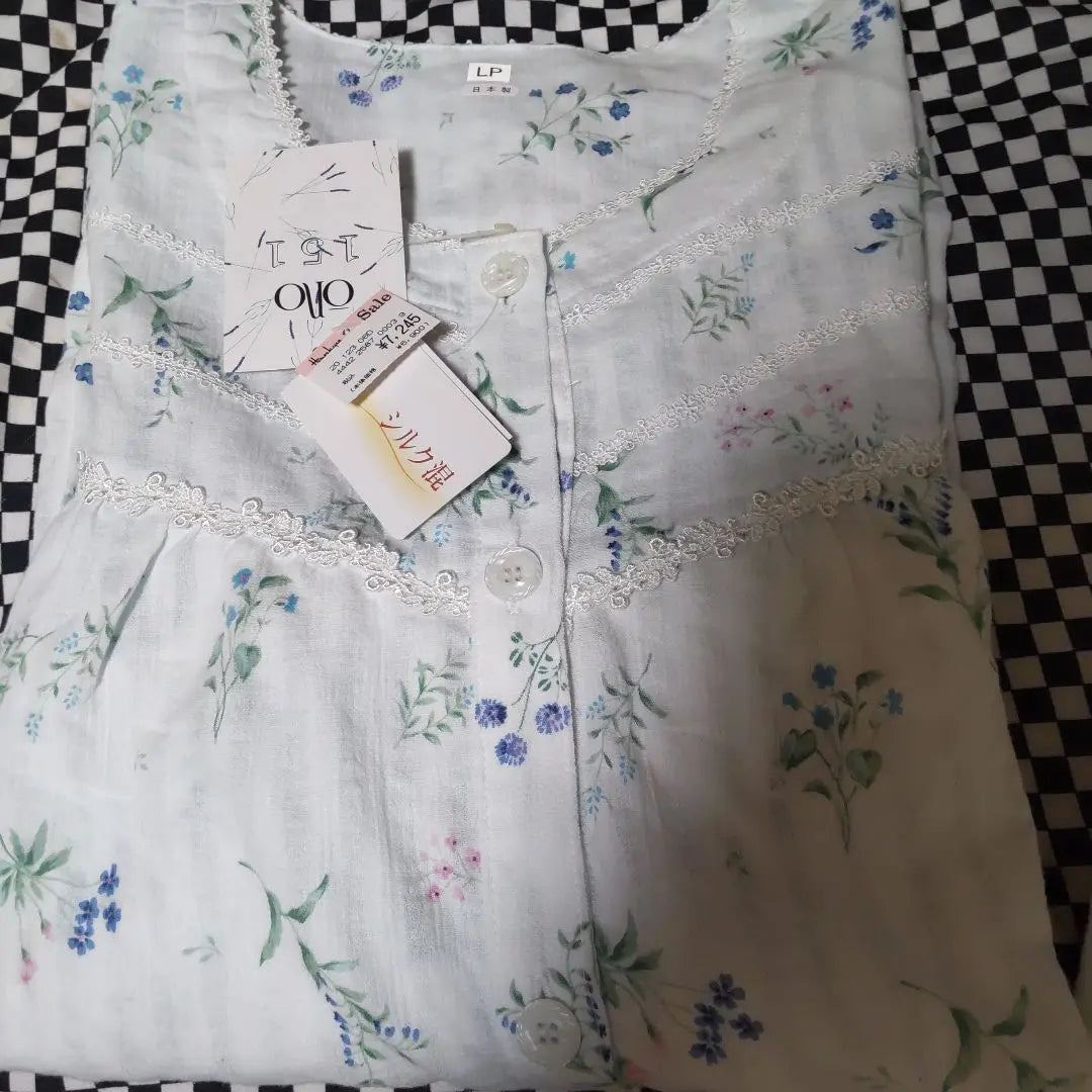 Pijama de manga larga para mujer, talla LP, estampado botánico