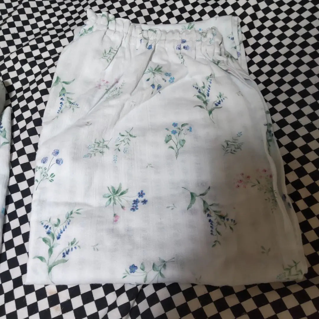 Pijama de manga larga para mujer, talla LP, estampado botánico