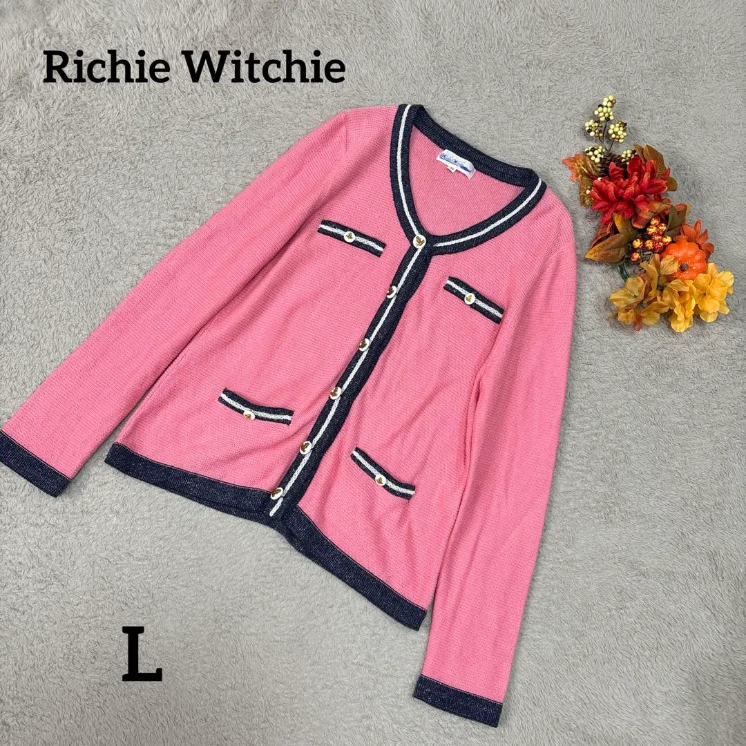 RICHIE WITCHIE Naigai Pink Cardigan Long Sleeve L size | Richie Witchie ナイガイ ピンク カーディガン 長袖Lサイズ