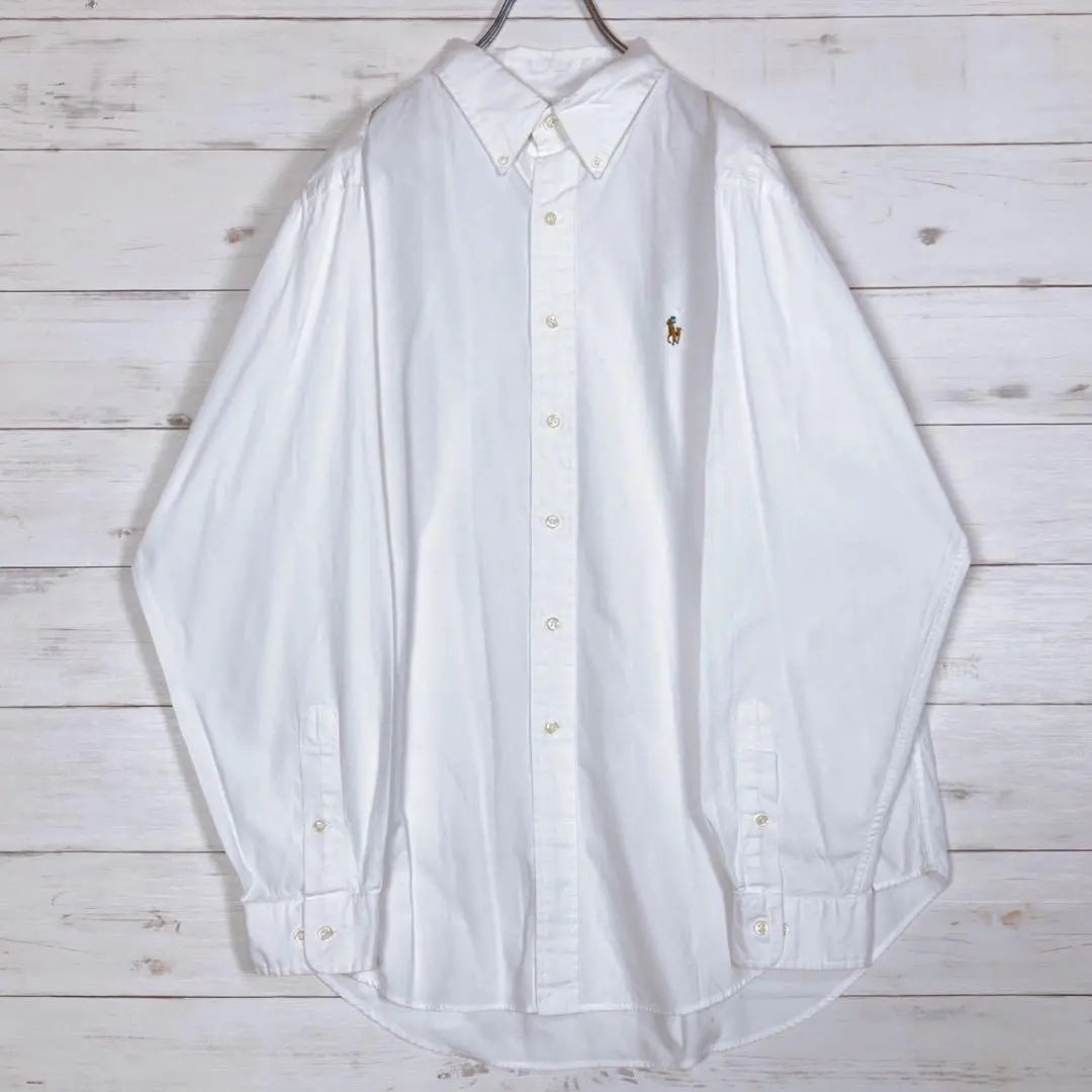 [Very popular] Ralph Lauren ☆ BD long sleeve shirt ☆ XL ☆ Pony embroidery ☆ Oversized ☆ White