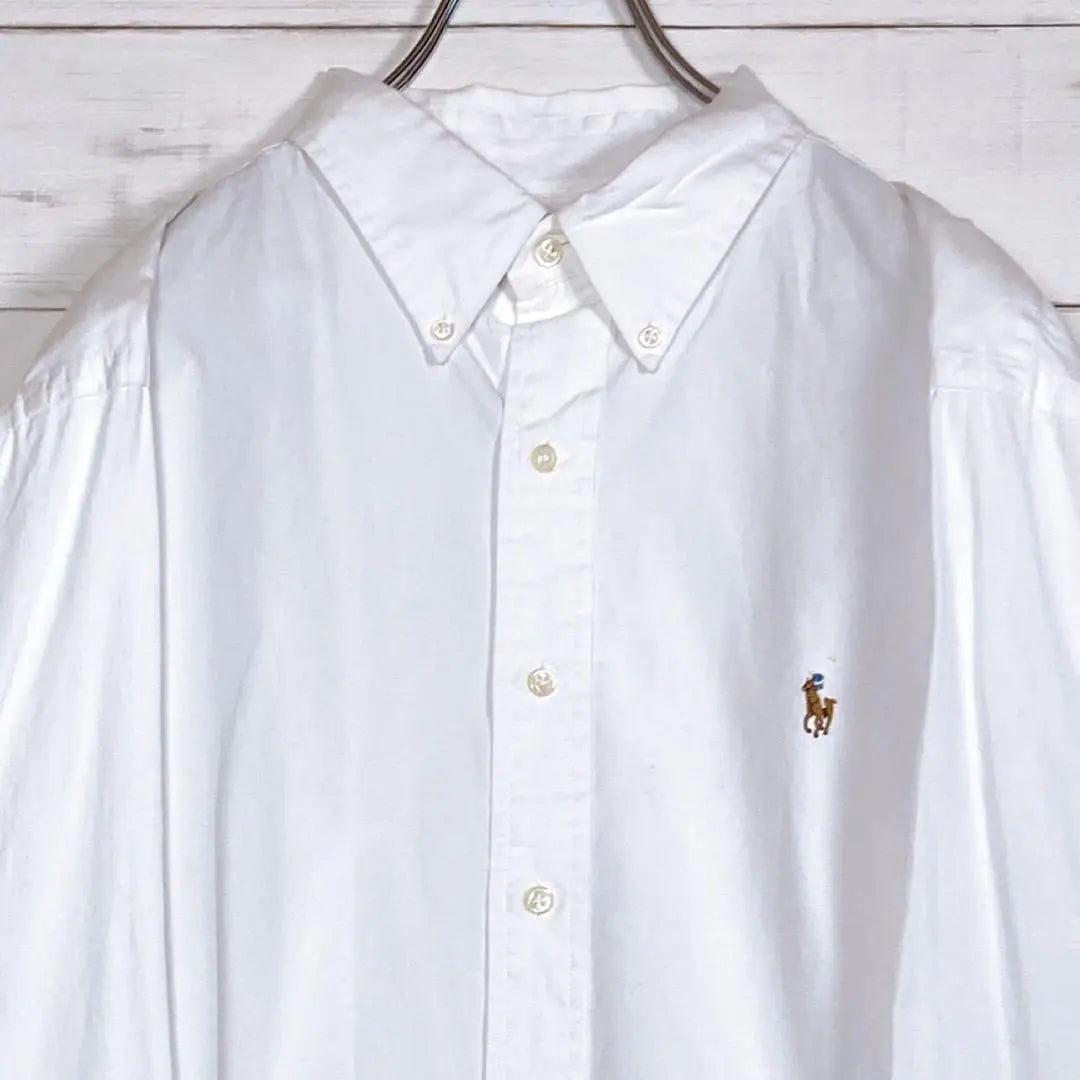 [Very popular] Ralph Lauren ☆ BD long sleeve shirt ☆ XL ☆ Pony embroidery ☆ Oversized ☆ White