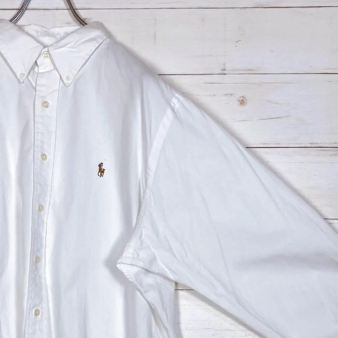 [Very popular] Ralph Lauren ☆ BD long sleeve shirt ☆ XL ☆ Pony embroidery ☆ Oversized ☆ White