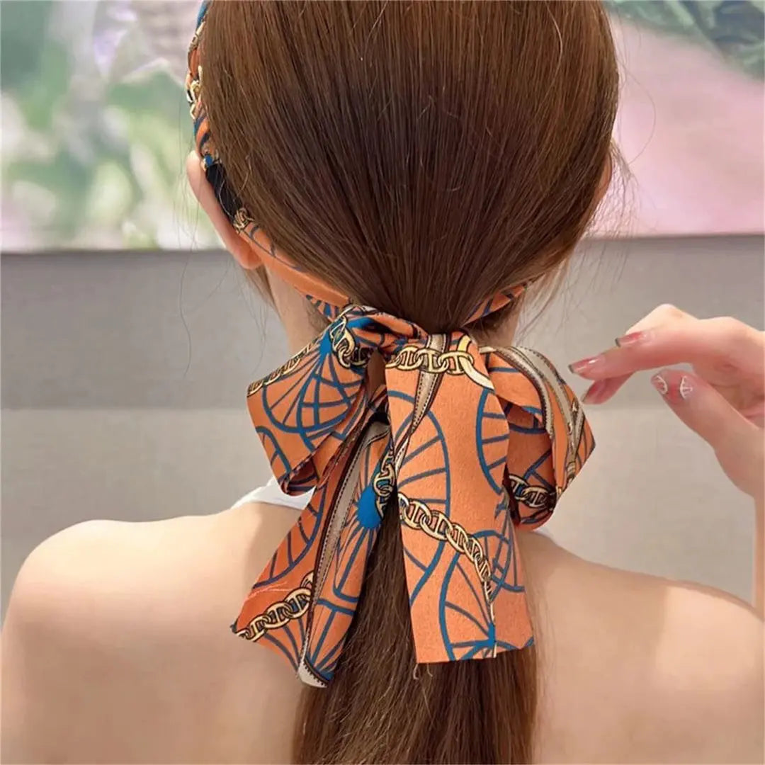 Headband, satin fabric, ribbon included, retro, pattern, stylish, hair arrangement♪