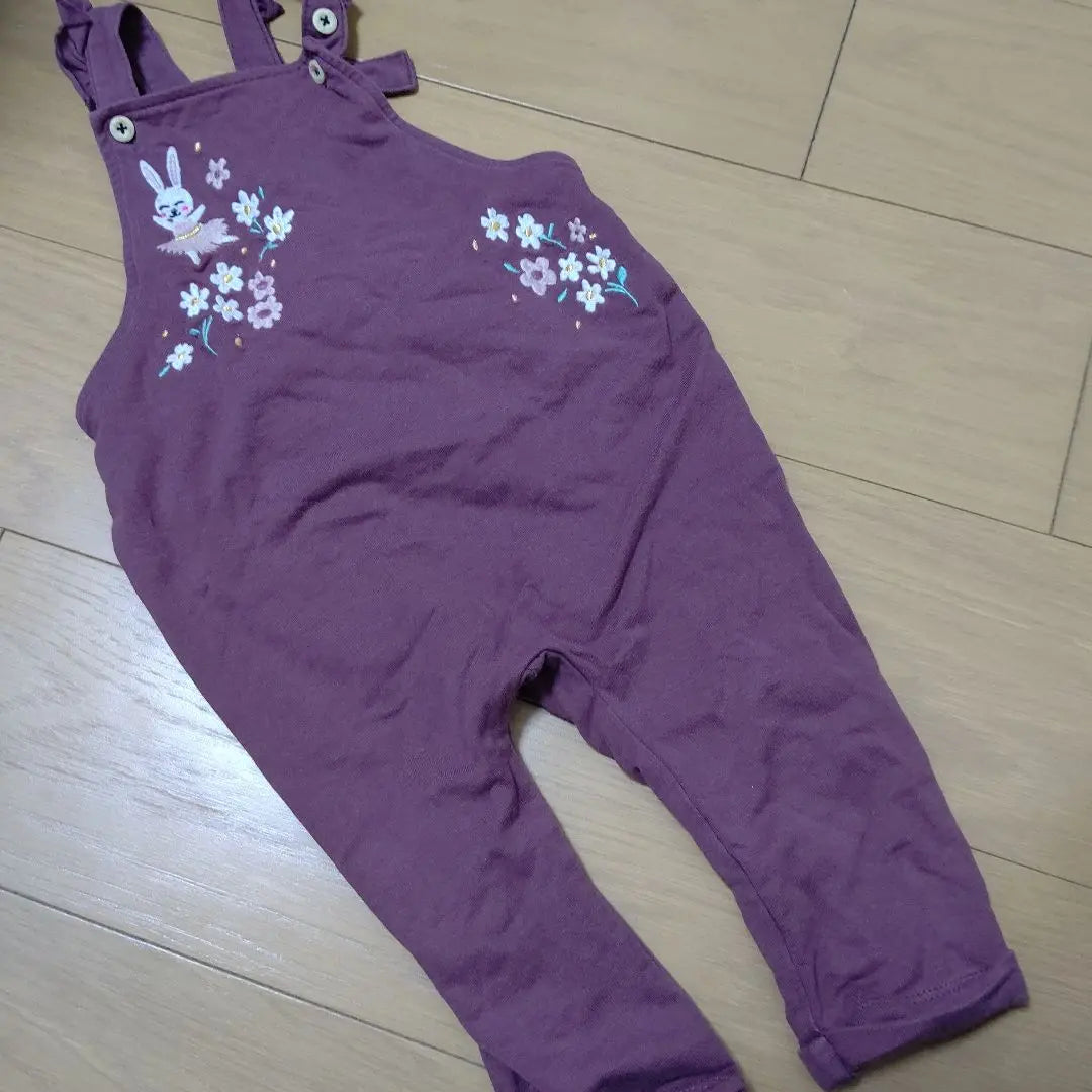 H&M Purple Rabbit Embroidered Romper 62-68cm