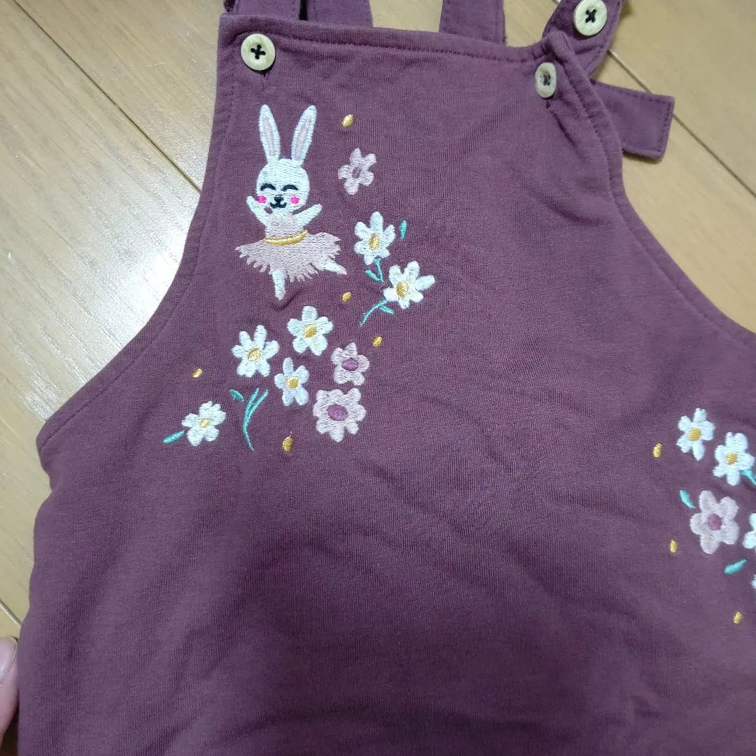 H&M Purple Rabbit Embroidered Romper 62-68cm