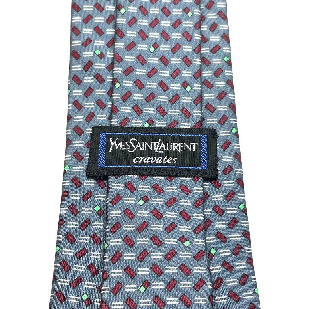 [Looks like unused✨] Yves Saint Laurent tie, gray, all-over pattern, high-quality silk