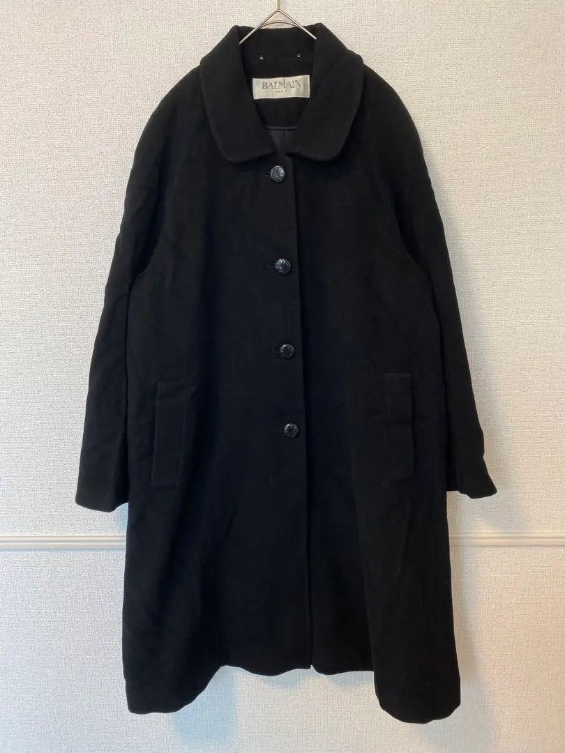 Balmain trench coat silk angola logo button