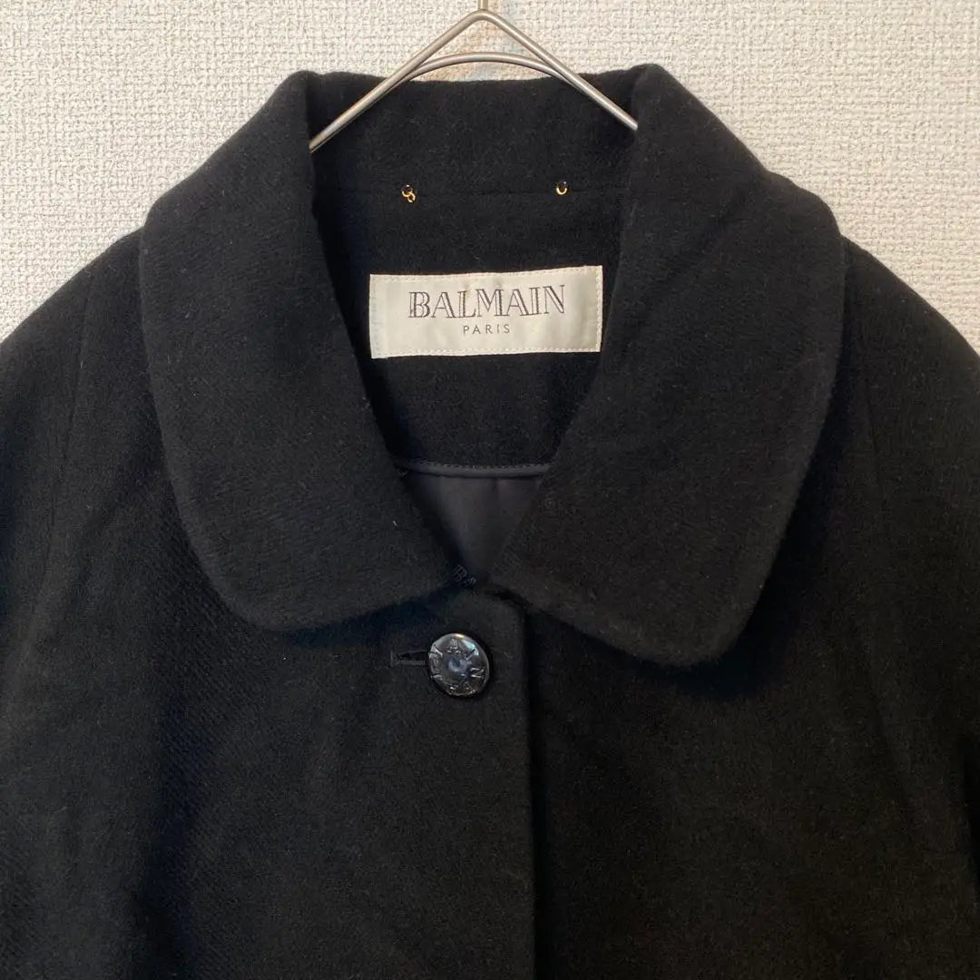 Balmain trench coat silk angola logo button