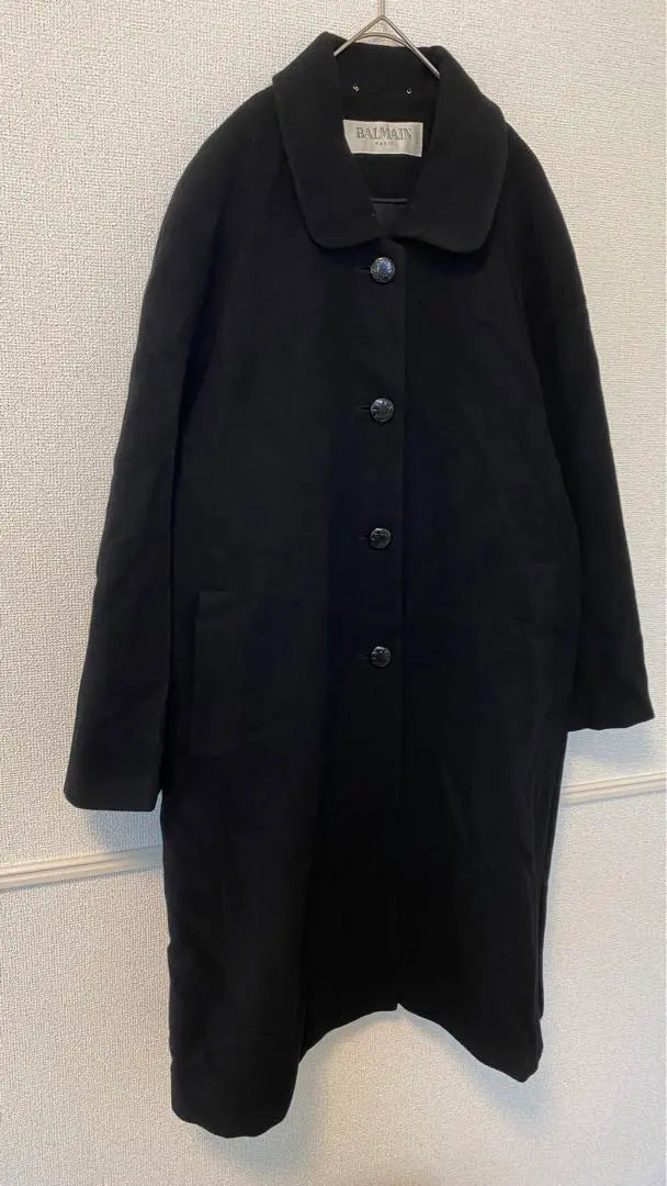 Balmain trench coat silk angola logo button