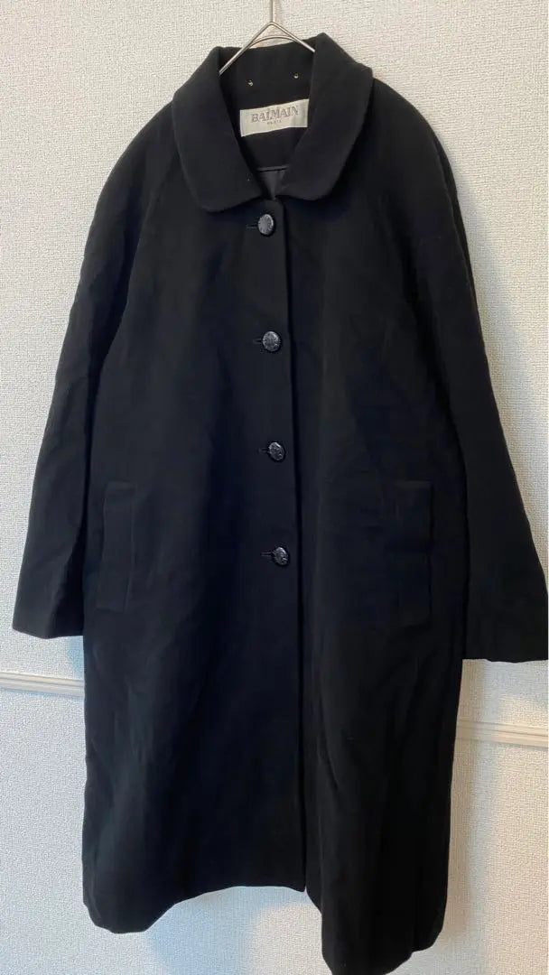 Balmain trench coat silk angola logo button