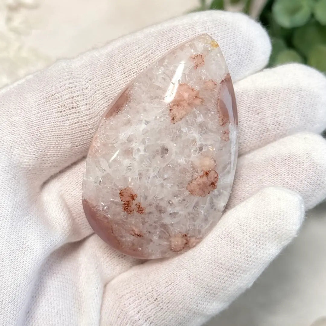 [D089] Zakugira Quartz.*・゜Sakura Agate Droplet Drop Motif Type B