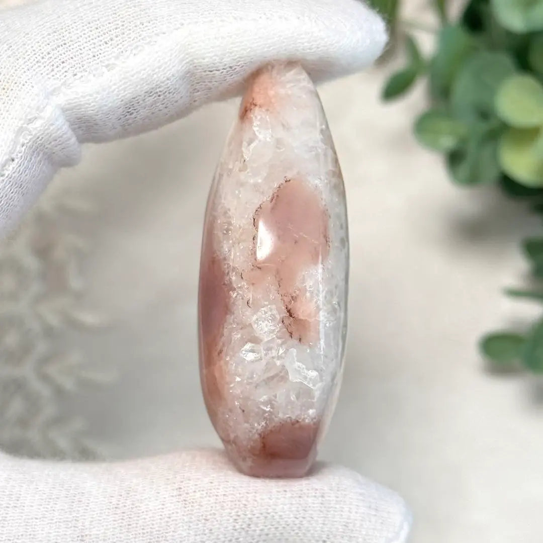 [D089] Zakugira Quartz.*・゜Sakura Agate Droplet Drop Motif Type B