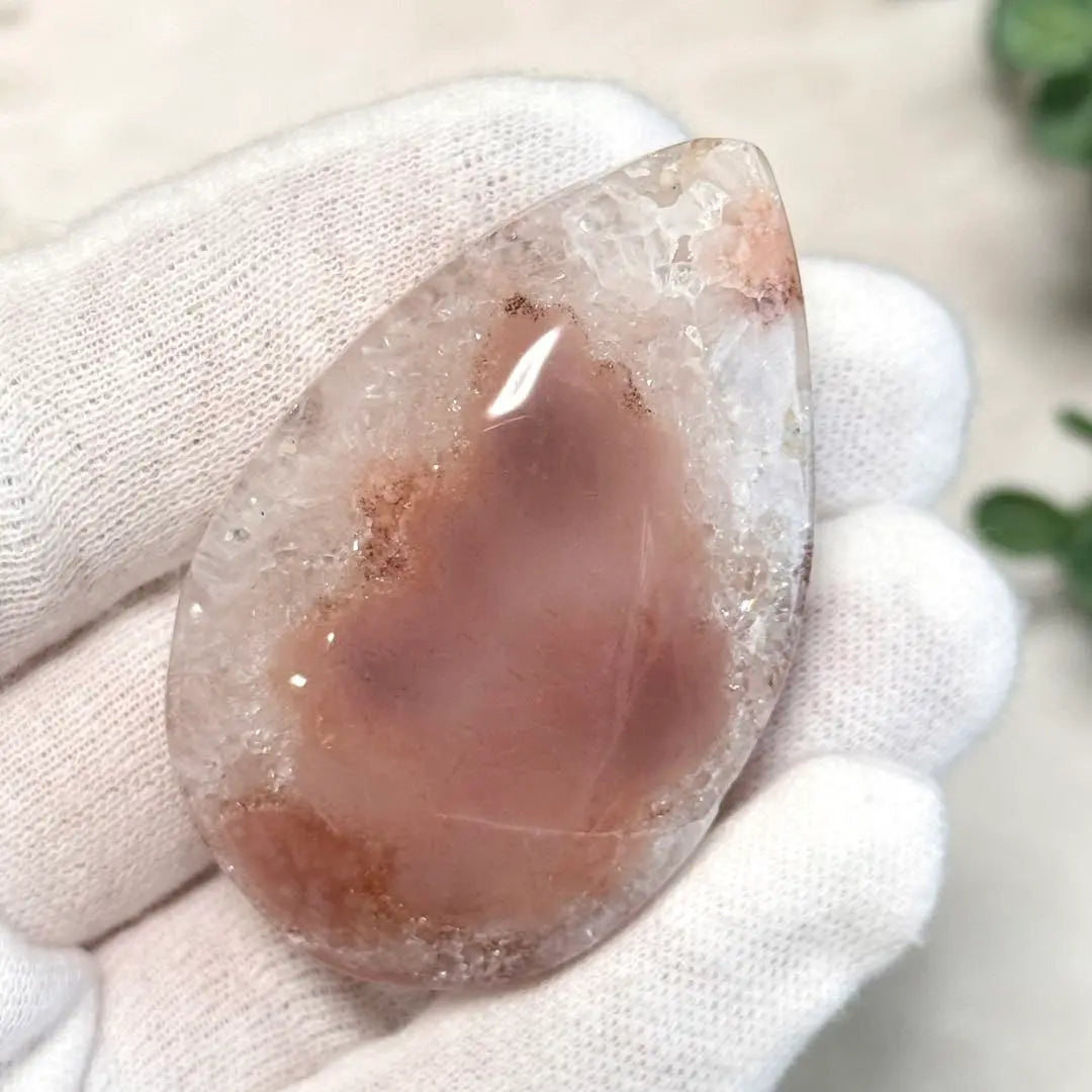 [D089] Zakugira Quartz.*・゜Sakura Agate Droplet Drop Motif Type B