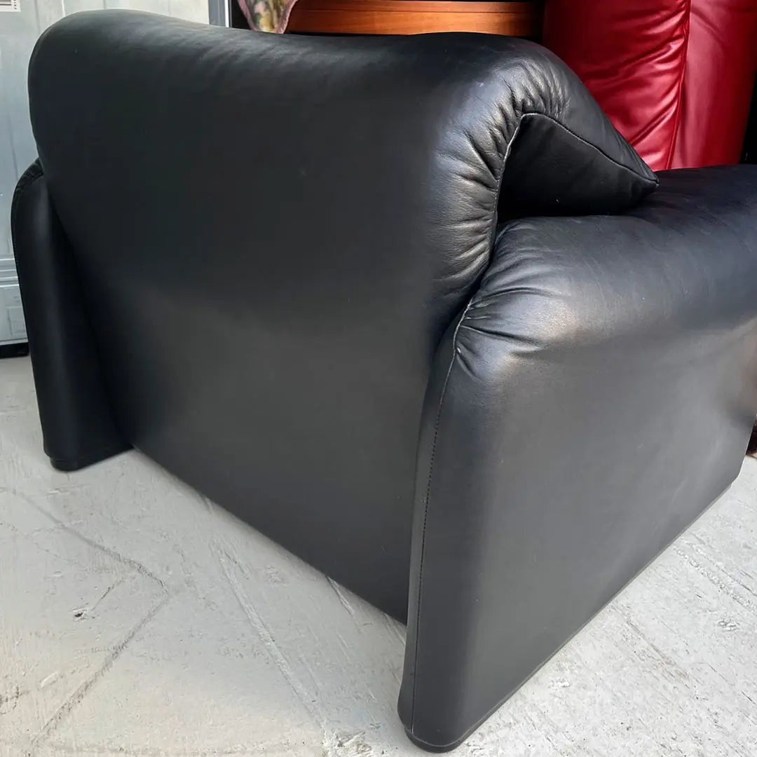 Free installation! Cassina Marulunga Italian Luxury Genuine Leather Black Single Sofa ✨ | 取付無料！カッシーナ マラルンガ イタリア製高級本革ブラックシングルソファ✨