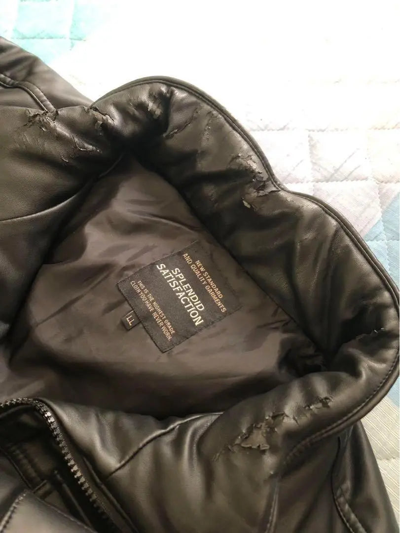 T468 Splender Fake Leather Jacket Full Zip Black | T468 スプレンディッド フェイクレザージャケット フルジップ 黒