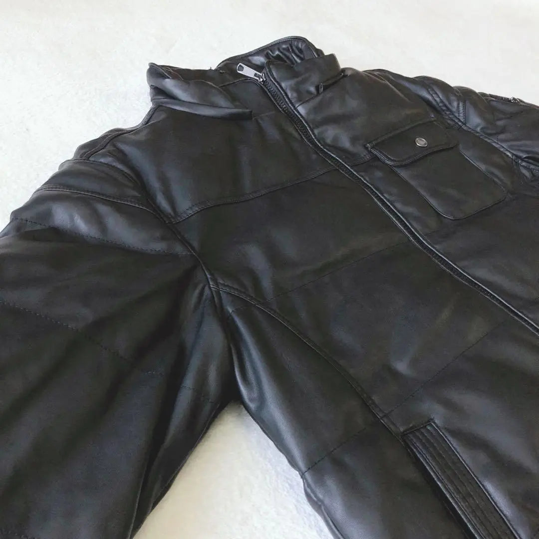 T468 Splender Fake Leather Jacket Full Zip Black | T468 スプレンディッド フェイクレザージャケット フルジップ 黒