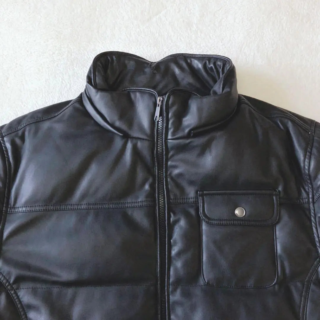 T468 Splender Fake Leather Jacket Full Zip Black | T468 スプレンディッド フェイクレザージャケット フルジップ 黒